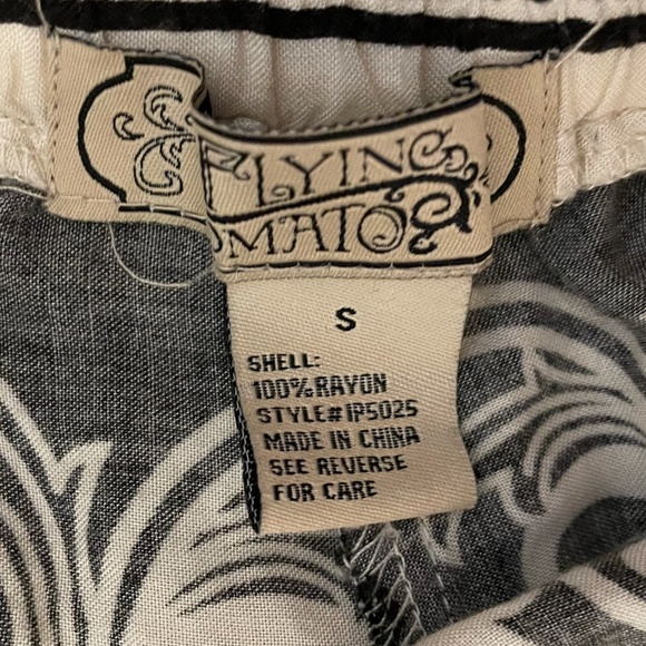 Flying Tomato Wide Leg Palazzo Tassel Drawstring Pants Black & White  Size S - Picture 3 of 3